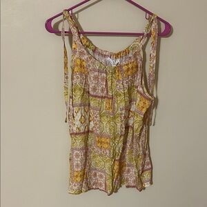 Jane + Delaney Bohemian Patchwork Sleeveless Top L NWT